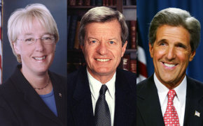 From left to right: Senator Patty Murray (WA), Senator Max Baucus (MT) and Senator John Kerry (MA).