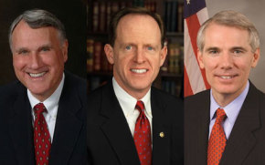 From left to right: Senator Jon Kyl (R-AZ), Senator Pat Toomey (R-PA) and Senator Rob Portman (R-OH).