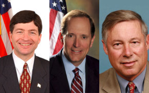 From left to right: Representative Jeb Hensarling (TX), Representative Dave Camp (MI) and Representative Fred Upton (MI).