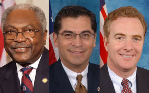 From left to right: Representative James Clyburn (SC), Representative Xavier Becerra (CA) and Representative Chris Van Hollen (MD).