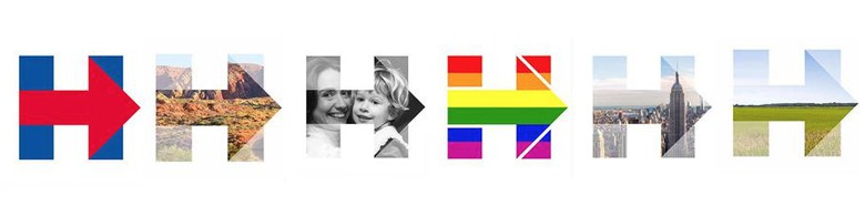 The different versions of Hillary Clinton's logo
